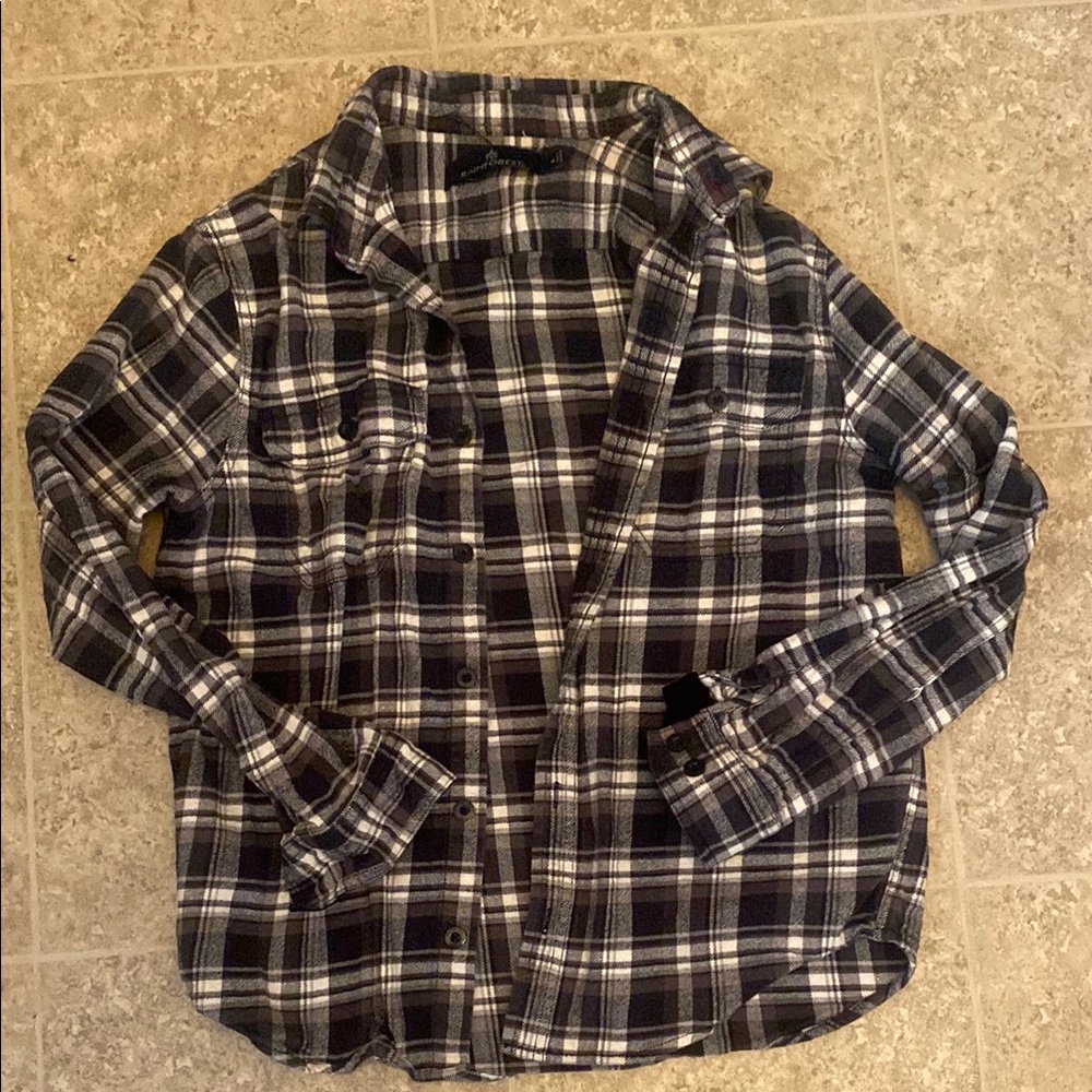 RAINFOREST Black and White Plaid Women's Top